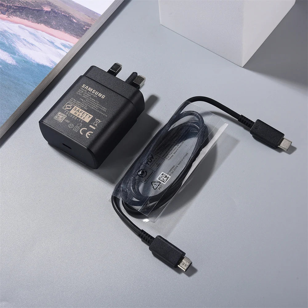 EP-TA845 Samsung 45W USB C Super Fast Charger UK Wall Adapter 5A Dual Type C Cable For Galaxy Z Fold 5 4 3 5G S24 S23 Plus Ultra