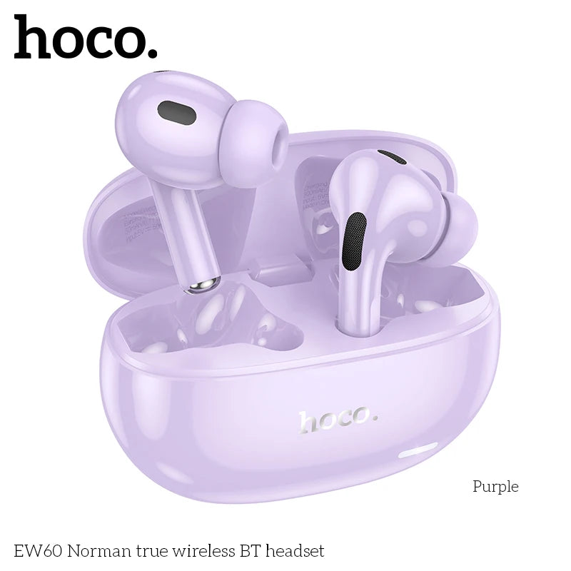 HOCO EW60 Bluetooth 5.0 Earbuds Wireless Hi-Res Audio Earphones Touch Control Waterproof Sports Headset with Mic for Running Fit